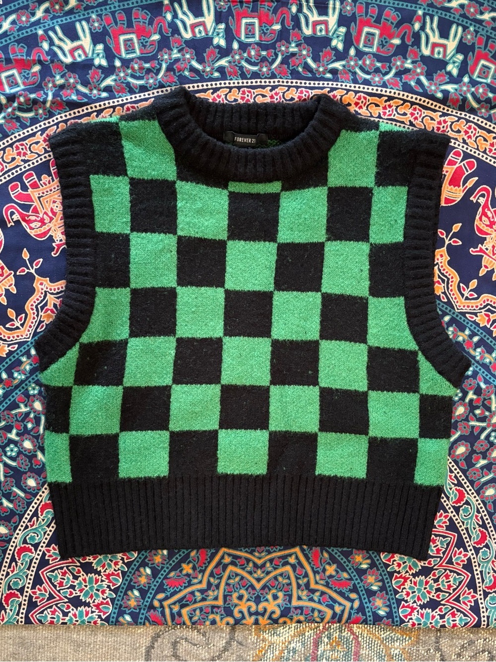 Checkered Sweater Vest